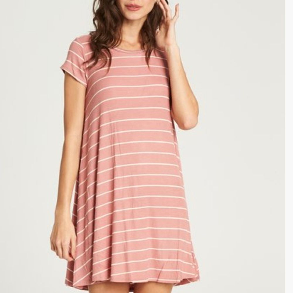 Billabong Pink & Cream Striped Dress (S)